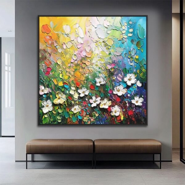 Handmade 3D Palette Knife Floral Canvas Wall Art