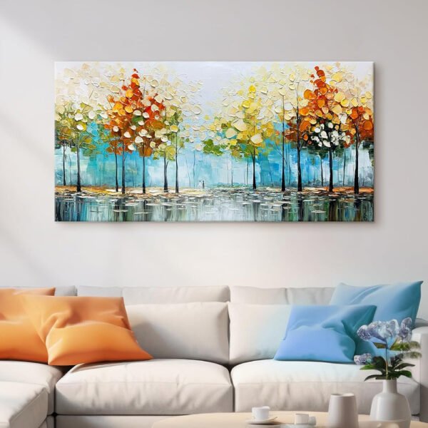 Handmade Palette Knife Tree Landscape Canvas Wall Art Poster